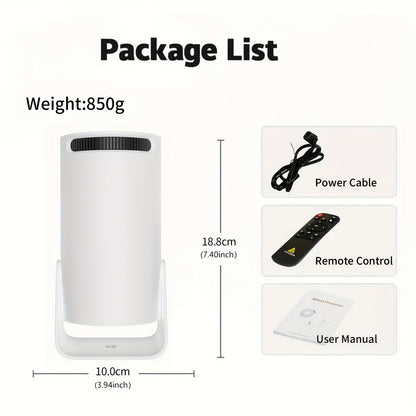 1x HY300 Pro Mini Portable Projector with Android 11.0 OS, 4K/1080P Smart Projector, Built-in Speakers, 180° Screen Rotation, Compatible with Netflix/YouTube/Hulu, Plug & Play Home Theater Projector for PC/Laptop-Free Movies