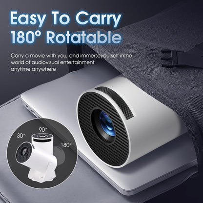 1x HY300 Pro Mini Portable Projector with Android 11.0 OS, 4K/1080P Smart Projector, Built-in Speakers, 180° Screen Rotation, Compatible with Netflix/YouTube/Hulu, Plug & Play Home Theater Projector for PC/Laptop-Free Movies